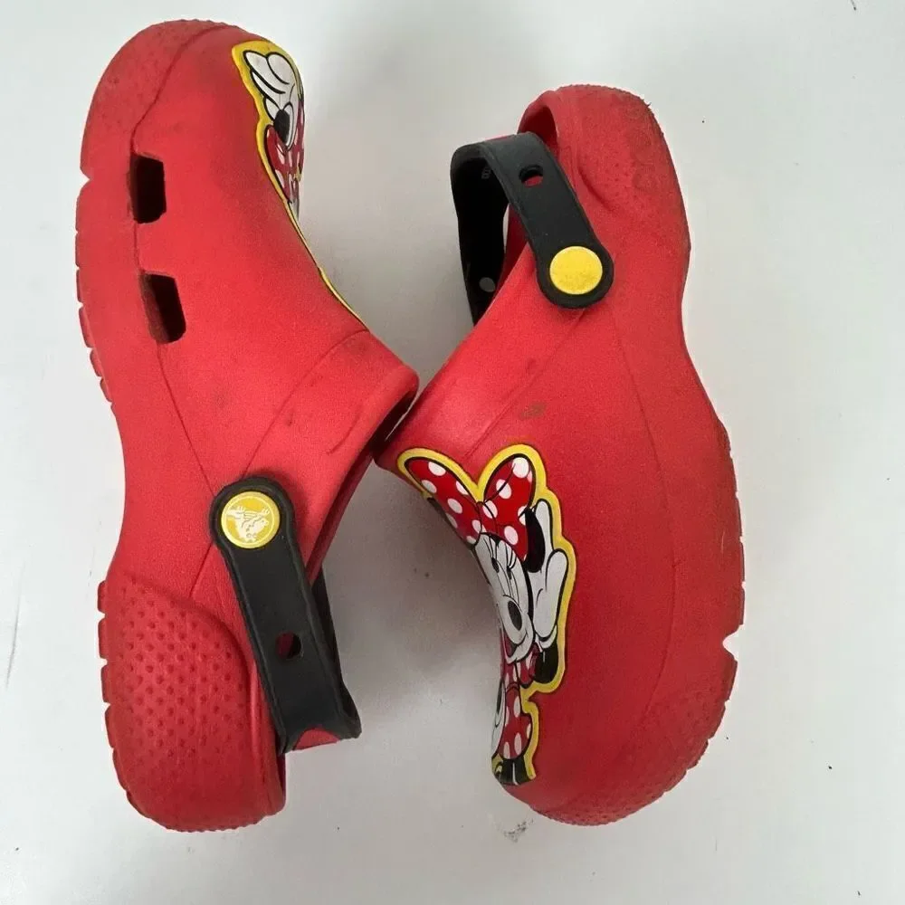 Crocs Minnie Mouse Disney girls red size 2 youth